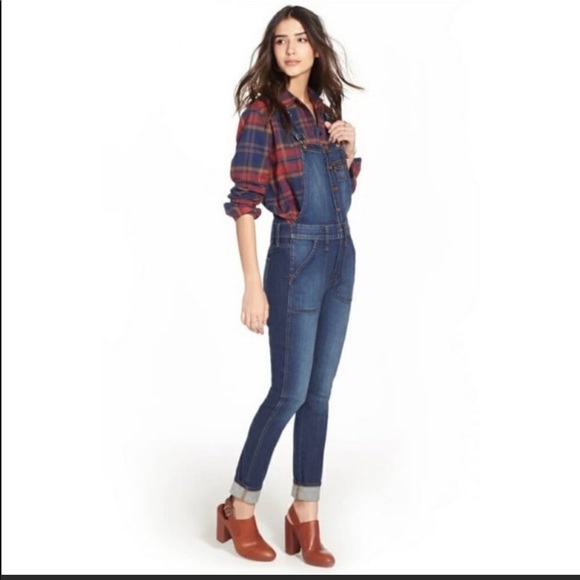 Madewell Other - Madewell denim overalls button front skinny leg